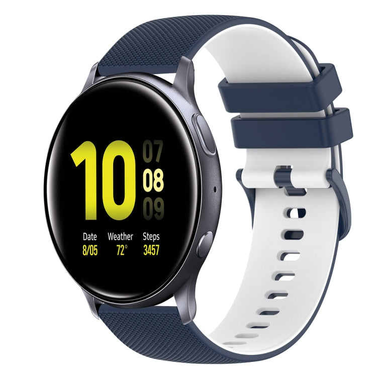 For Samsung Galaxy Watch Active2 40mm 20mm Checkered Two-Color Silicone Watch Band