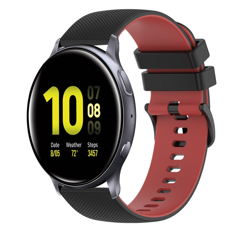 For Samsung Galaxy Watch Active2 40mm 20mm Checkered Two-Color Silicone Watch Band