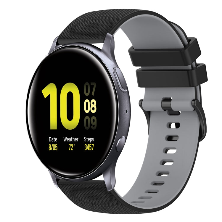 For Samsung Galaxy Watch Active2 40mm 20mm Checkered Two-Color Silicone Watch Band