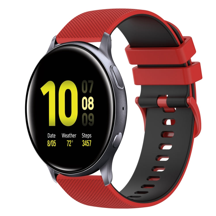 For Samsung Galaxy Watch Active2 40mm 20mm Checkered Two-Color Silicone Watch Band