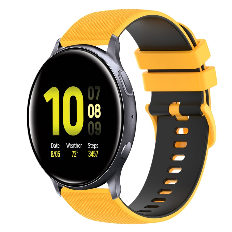 For Samsung Galaxy Watch Active2 40mm 20mm Checkered Two-Color Silicone Watch Band
