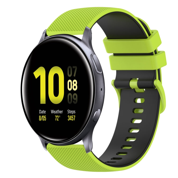 For Samsung Galaxy Watch Active2 40mm 20mm Checkered Two-Color Silicone Watch Band