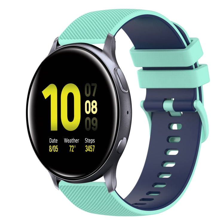 For Samsung Galaxy Watch Active2 40mm 20mm Checkered Two-Color Silicone Watch Band