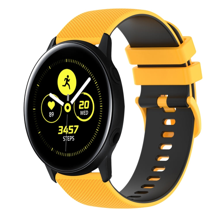 For Samsung Galaxy Watch Active 40mm 20mm Checkered Two-Color Silicone Watch Band