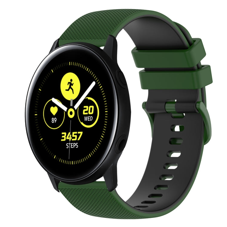 For Samsung Galaxy Watch Active 40mm 20mm Checkered Two-Color Silicone Watch Band