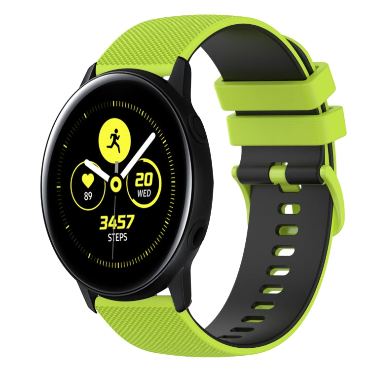 For Samsung Galaxy Watch Active 40mm 20mm Checkered Two-Color Silicone Watch Band