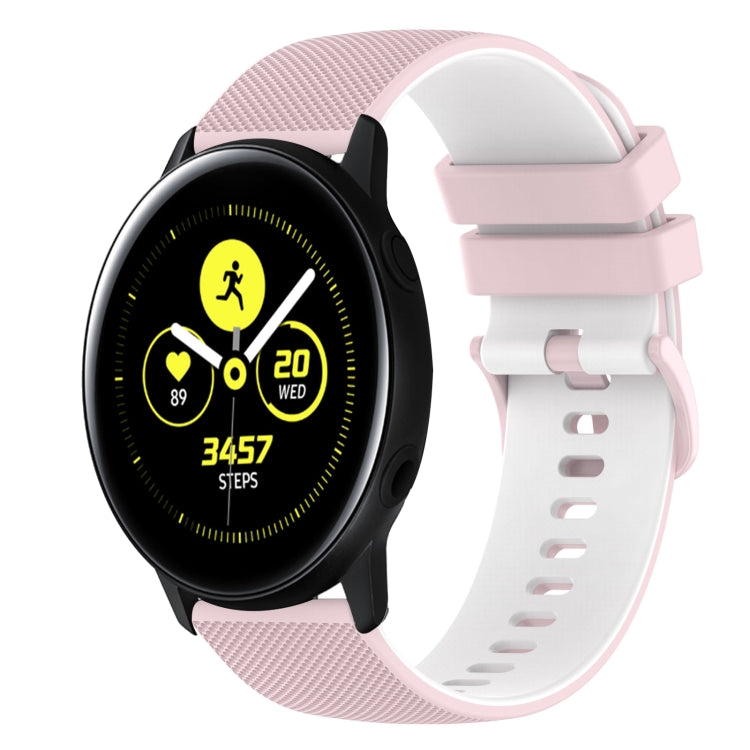 For Samsung Galaxy Watch Active 40mm 20mm Checkered Two-Color Silicone Watch Band