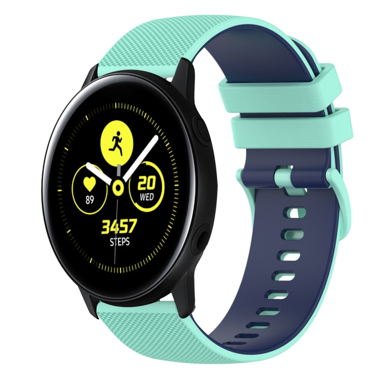 For Samsung Galaxy Watch Active 40mm 20mm Checkered Two-Color Silicone Watch Band