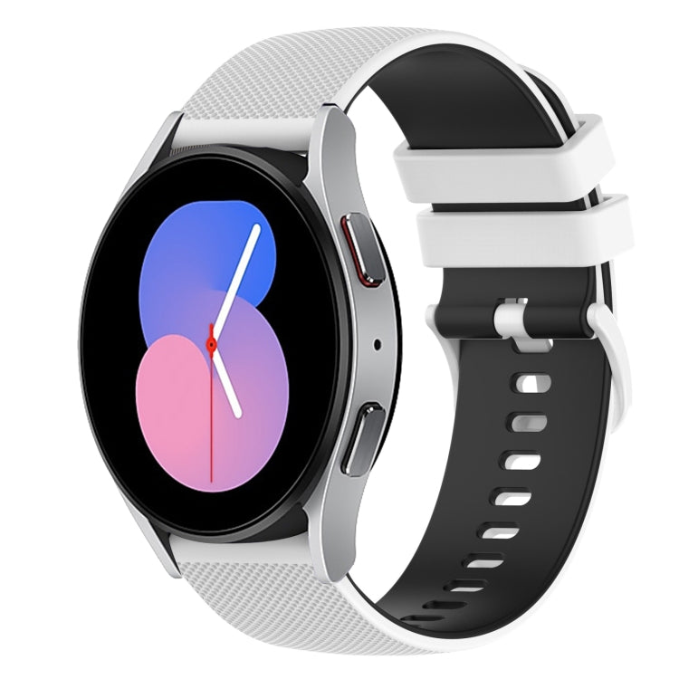 For Samsung Galaxy Watch 42mm 20mm Checkered Two-Color Silicone Watch Band
