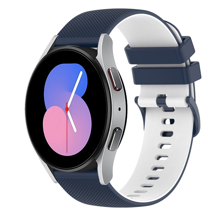 For Samsung Galaxy Watch 42mm 20mm Checkered Two-Color Silicone Watch Band