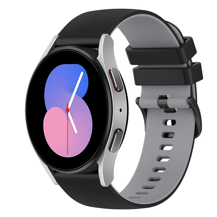 For Samsung Galaxy Watch 42mm 20mm Checkered Two-Color Silicone Watch Band