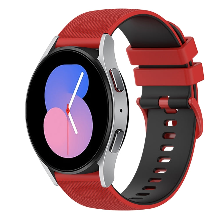 For Samsung Galaxy Watch 42mm 20mm Checkered Two-Color Silicone Watch Band