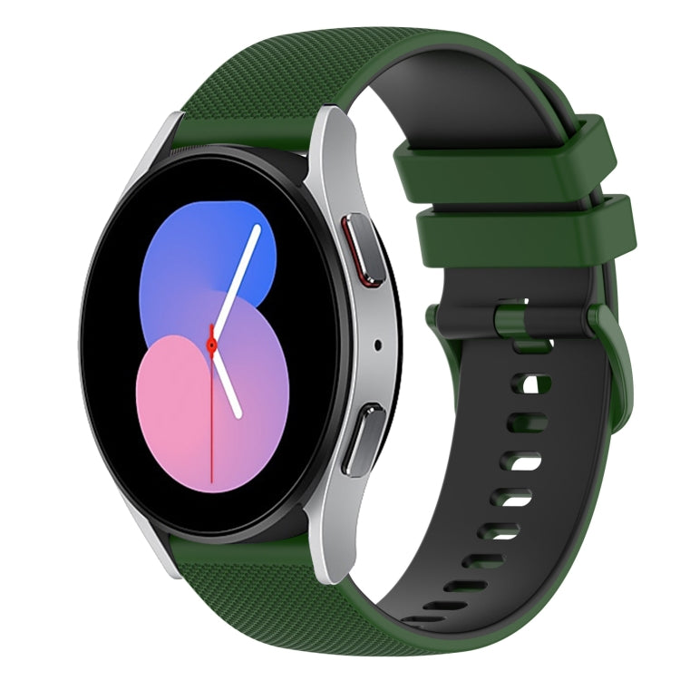 For Samsung Galaxy Watch 42mm 20mm Checkered Two-Color Silicone Watch Band