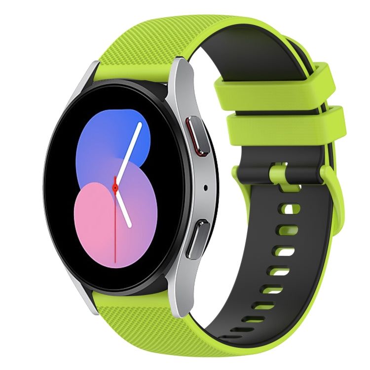 For Samsung Galaxy Watch 42mm 20mm Checkered Two-Color Silicone Watch Band