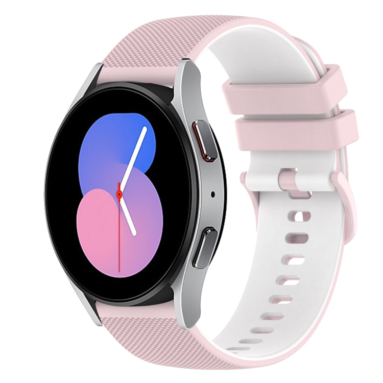 For Samsung Galaxy Watch 42mm 20mm Checkered Two-Color Silicone Watch Band