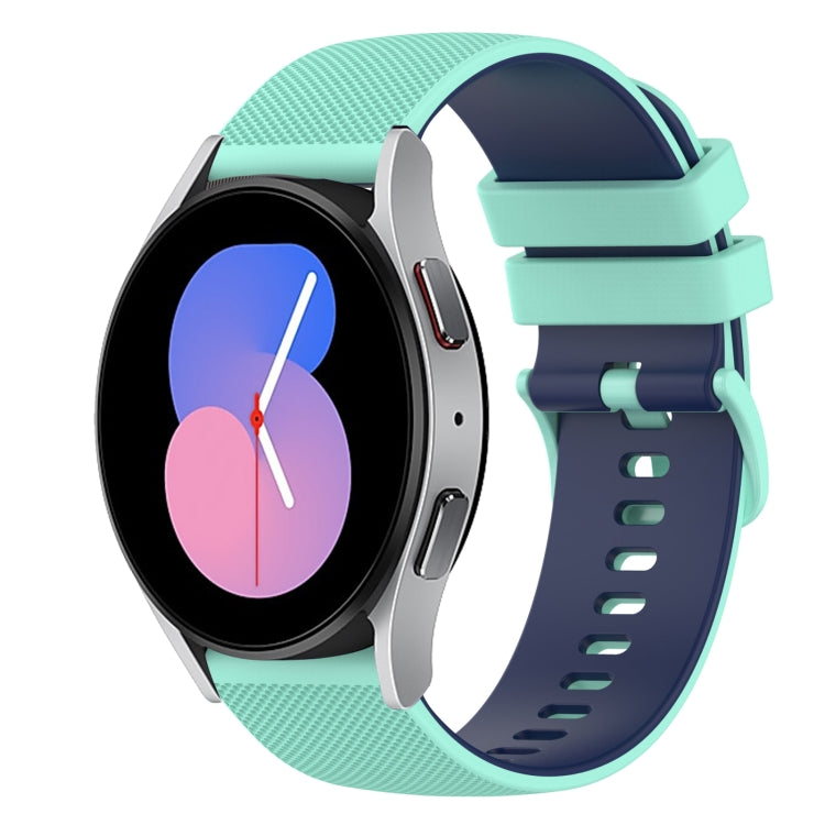For Samsung Galaxy Watch 42mm 20mm Checkered Two-Color Silicone Watch Band