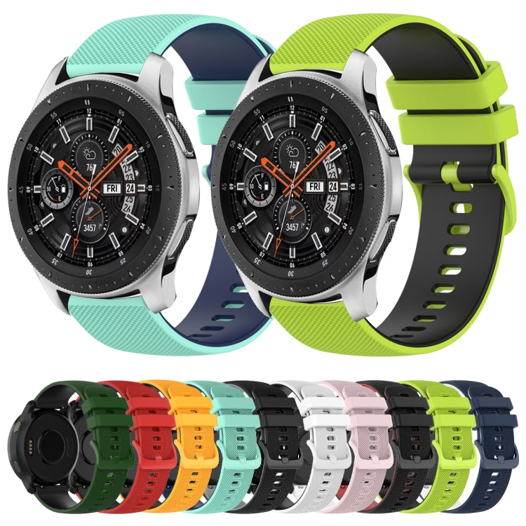 For Samsung Galaxy Watch 42mm 20mm Checkered Two-Color Silicone Watch Band