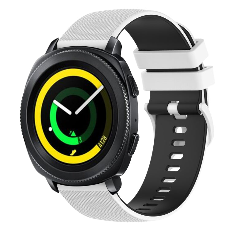 For Samsung Gear Sport 20mm Checkered Two-Color Silicone Watch Band