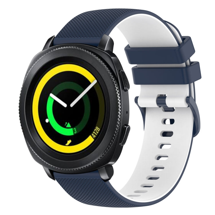 For Samsung Gear Sport 20mm Checkered Two-Color Silicone Watch Band