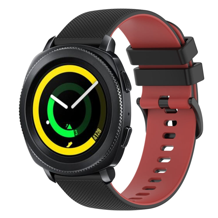 For Samsung Gear Sport 20mm Checkered Two-Color Silicone Watch Band