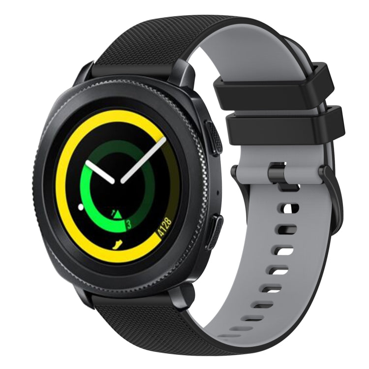 For Samsung Gear Sport 20mm Checkered Two-Color Silicone Watch Band