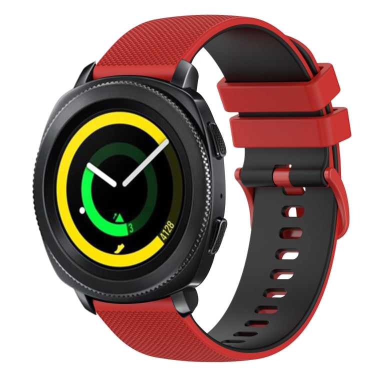 For Samsung Gear Sport 20mm Checkered Two-Color Silicone Watch Band