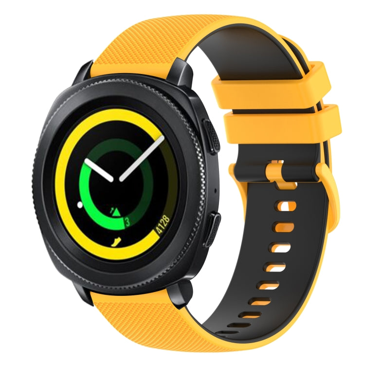 For Samsung Gear Sport 20mm Checkered Two-Color Silicone Watch Band