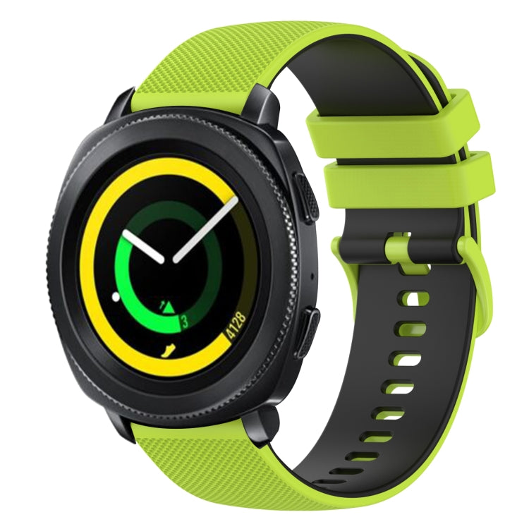 For Samsung Gear Sport 20mm Checkered Two-Color Silicone Watch Band