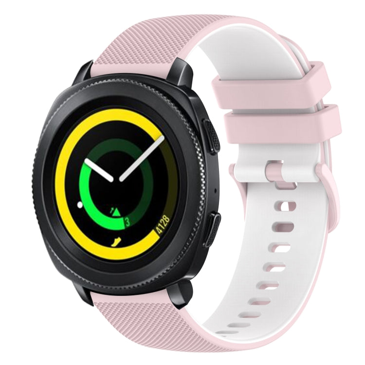 For Samsung Gear Sport 20mm Checkered Two-Color Silicone Watch Band
