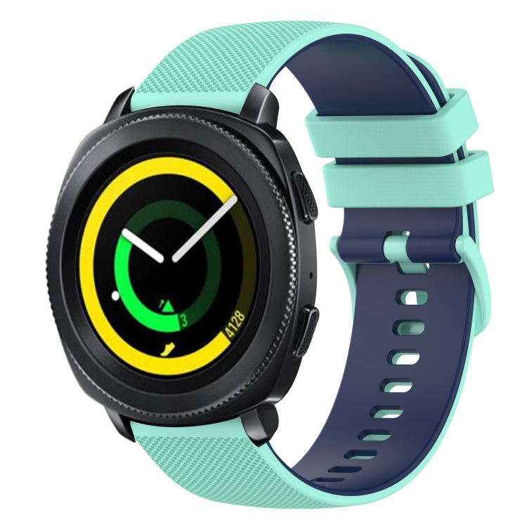 For Samsung Gear Sport 20mm Checkered Two-Color Silicone Watch Band