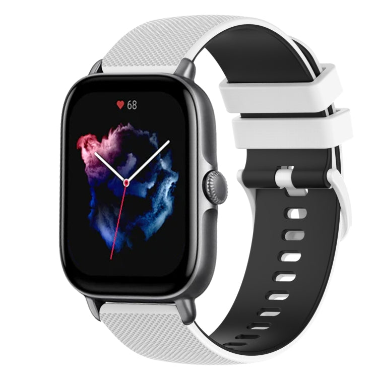 For Amazfit GTS 3 20mm Checkered Two-Color Silicone Watch Band