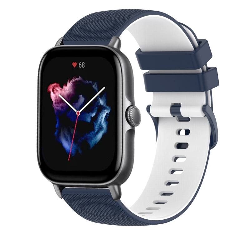 For Amazfit GTS 3 20mm Checkered Two-Color Silicone Watch Band