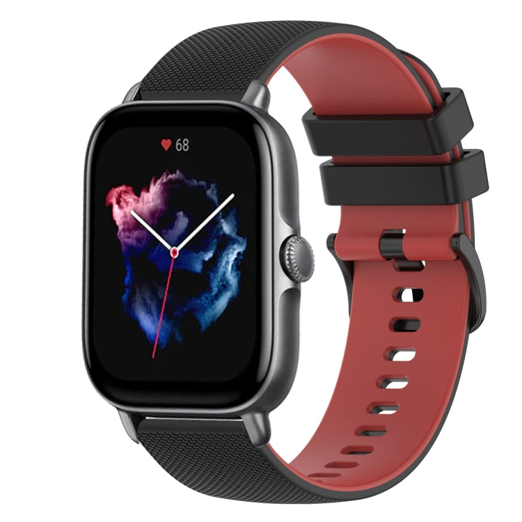 For Amazfit GTS 3 20mm Checkered Two-Color Silicone Watch Band