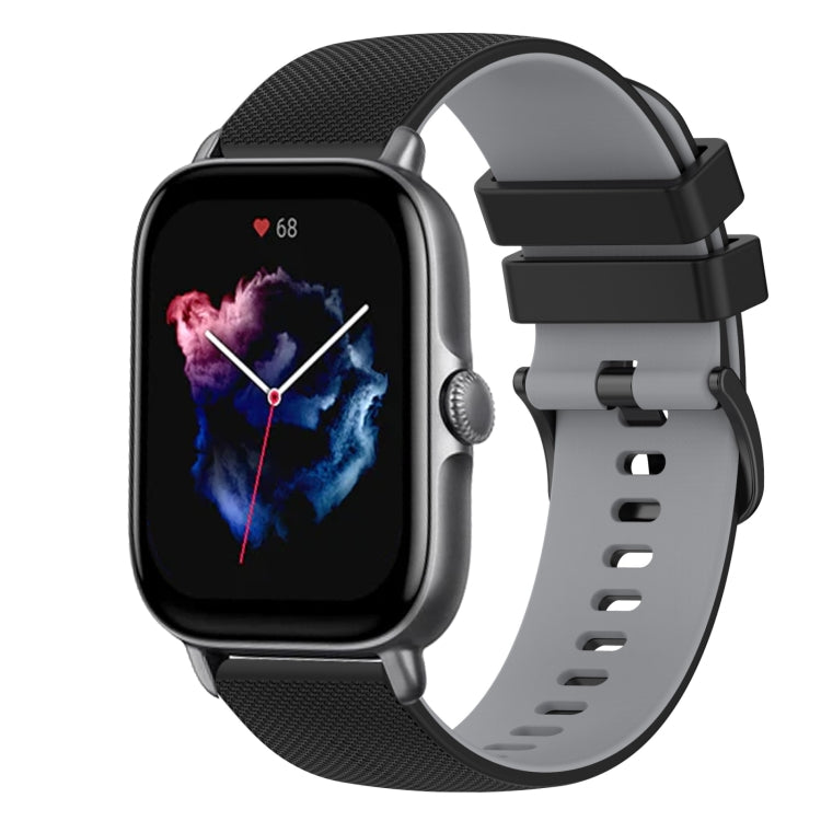 For Amazfit GTS 3 20mm Checkered Two-Color Silicone Watch Band