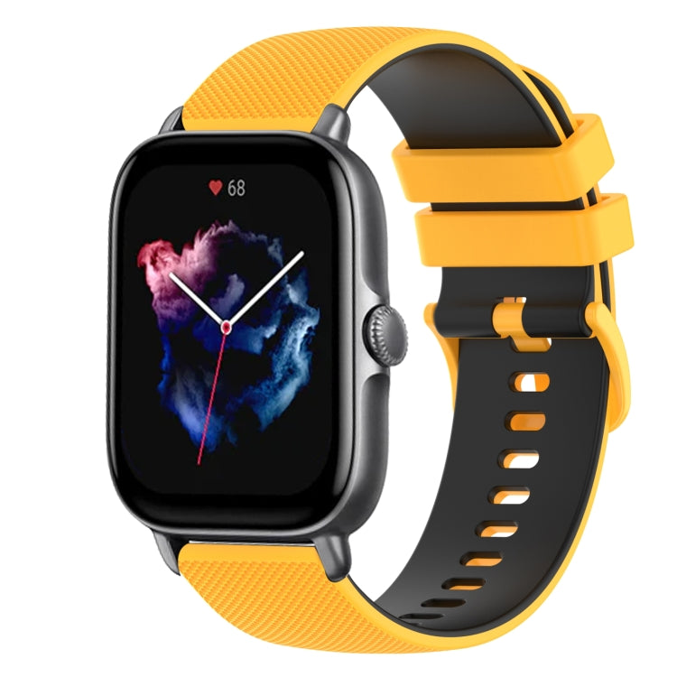 For Amazfit GTS 3 20mm Checkered Two-Color Silicone Watch Band