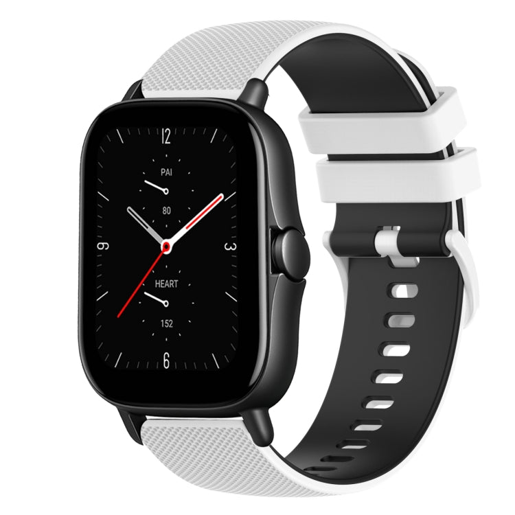 For Amazfit GTS 2E 20mm Checkered Two-Color Silicone Watch Band