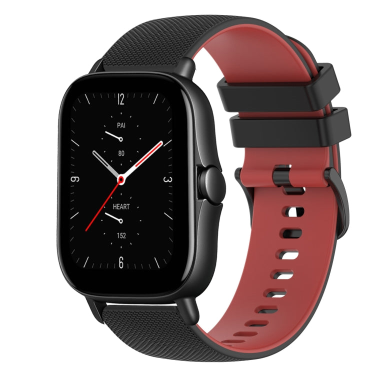 For Amazfit GTS 2E 20mm Checkered Two-Color Silicone Watch Band