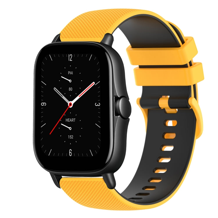 For Amazfit GTS 2E 20mm Checkered Two-Color Silicone Watch Band