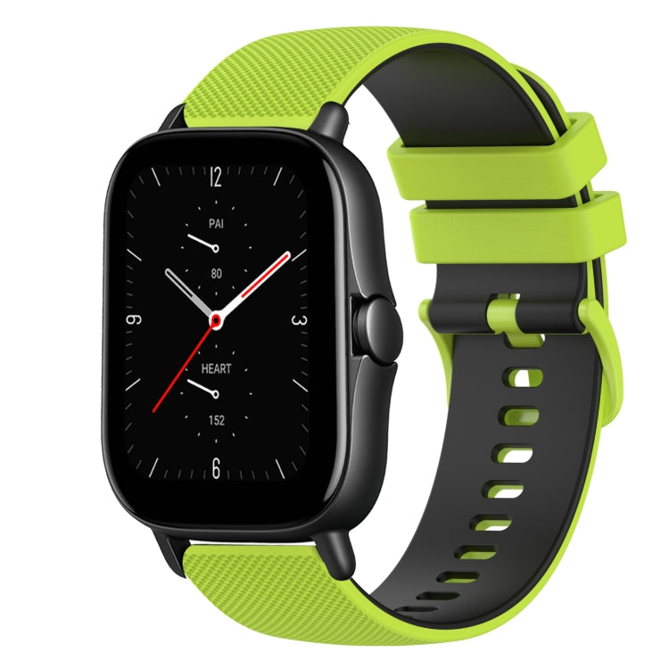 For Amazfit GTS 2E 20mm Checkered Two-Color Silicone Watch Band