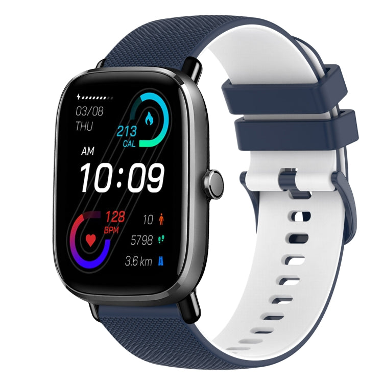 For Amazfit GTS 2 Mini 20mm Checkered Two-Color Silicone Watch Band