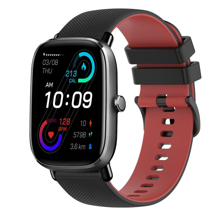 For Amazfit GTS 2 Mini 20mm Checkered Two-Color Silicone Watch Band