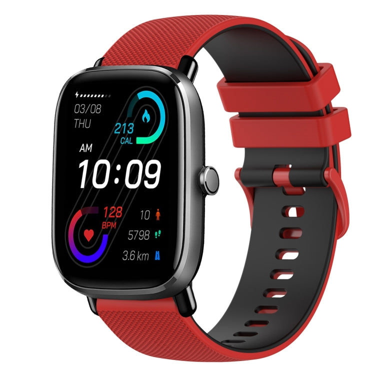 For Amazfit GTS 2 Mini 20mm Checkered Two-Color Silicone Watch Band