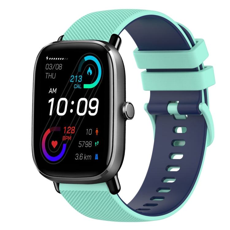 For Amazfit GTS 2 Mini 20mm Checkered Two-Color Silicone Watch Band
