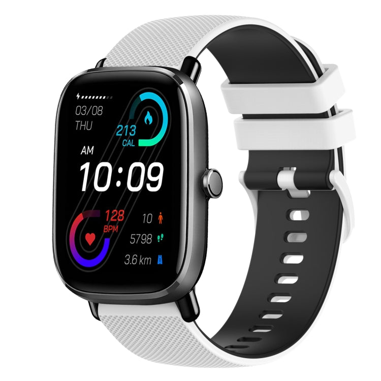 For Amazfit GTS 2 20mm Checkered Two-Color Silicone Watch Band
