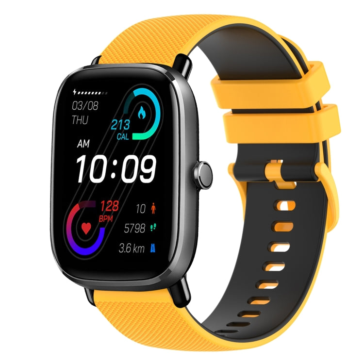 For Amazfit GTS 2 20mm Checkered Two-Color Silicone Watch Band