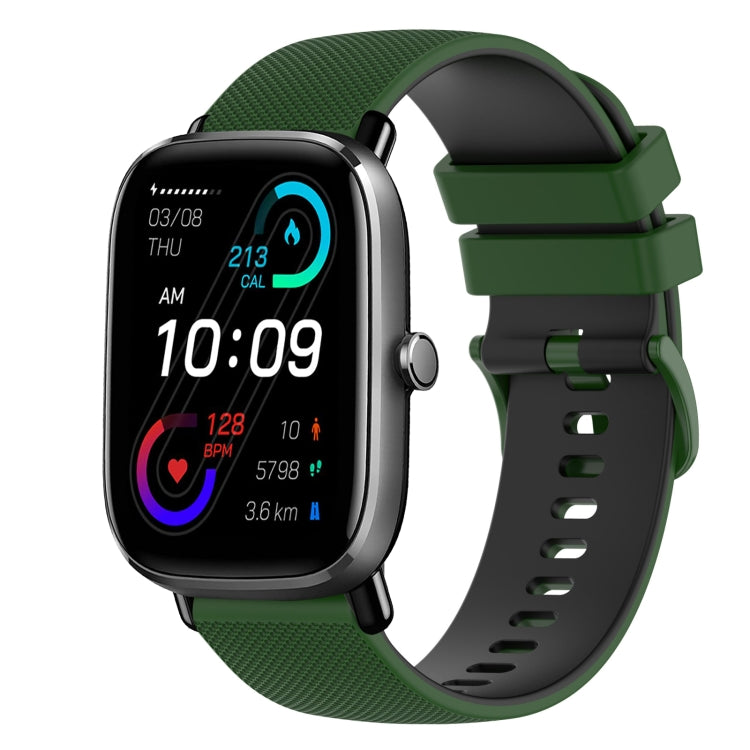 For Amazfit GTS 2 20mm Checkered Two-Color Silicone Watch Band