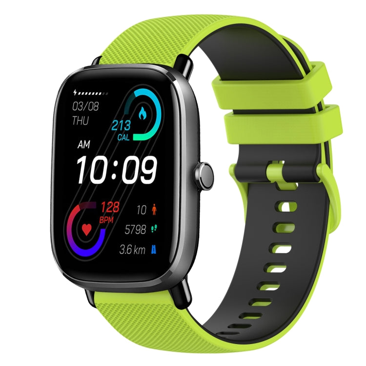 For Amazfit GTS 2 20mm Checkered Two-Color Silicone Watch Band