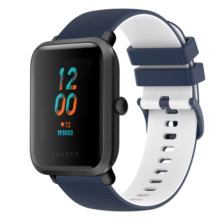 For Amazfit BIP U 20mm Checkered Two-Color Silicone Watch Band