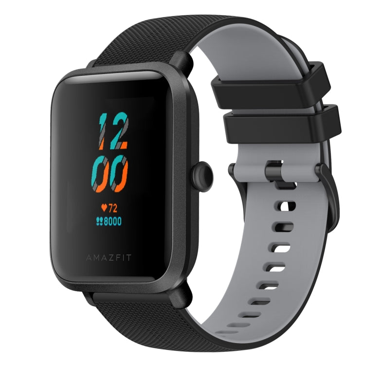 For Amazfit BIP U 20mm Checkered Two-Color Silicone Watch Band