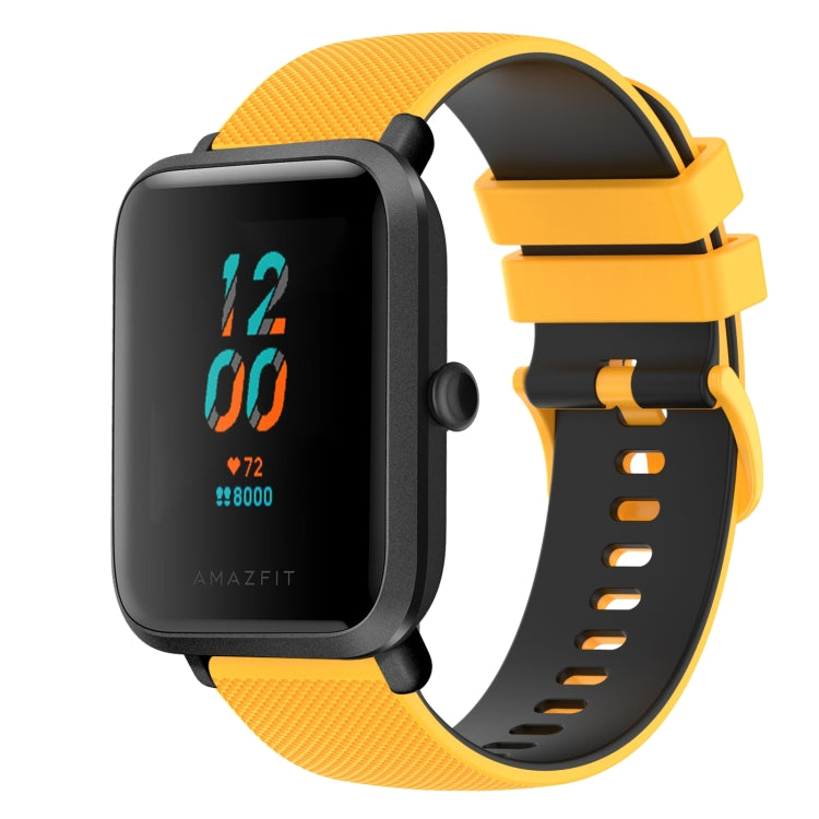 For Amazfit BIP U 20mm Checkered Two-Color Silicone Watch Band
